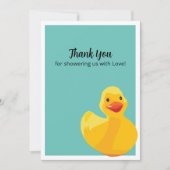 Carte de remerciements de Baby shower de canard en (Devant)