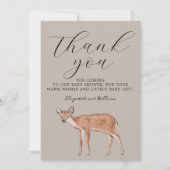 Carte de remerciements de Baby shower de cerfs (Devant)
