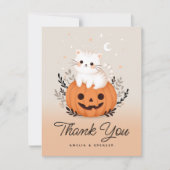 Carte de remerciements de Baby shower de chat et d (Devant)