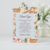 Carte de remerciements de Baby shower de Chien de  (Debout devant)