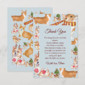 Carte de remerciements de Baby shower de Chien de  (Devant / Derrière)