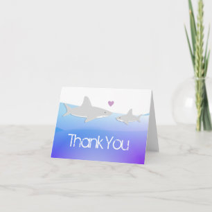Carte de remerciements de baby shower de coeur pou