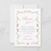 Carte de remerciements de Baby shower de coquette (Devant)