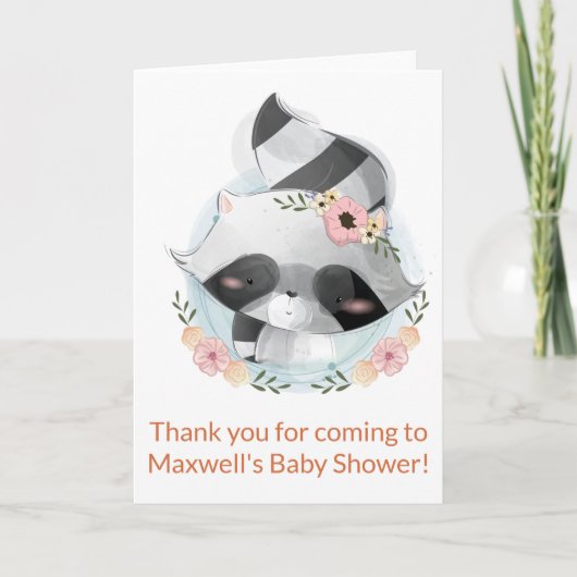 Carte de remerciements de Baby shower de couleuvre (Devant)