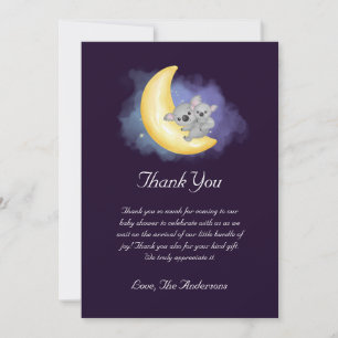 Carte de remerciements de Baby shower de Cute Koal