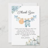 Carte de remerciements de Baby shower de Cutie Pie (Devant)