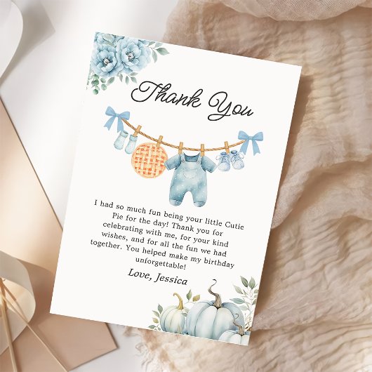 Carte de remerciements de Baby shower de Cutie Pie