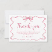 Carte de remerciements de Baby shower de de béqui (Devant)