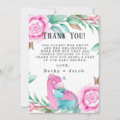 Carte de remerciements de Baby shower de dinosaure (Devant)