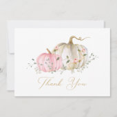 Carte de remerciements de Baby shower de fille Cit (Devant)