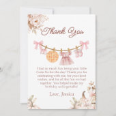 Carte de remerciements de Baby shower de fille Cut (Devant)