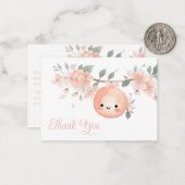 Carte de remerciements de Baby shower de fille de  (Devant/Arrière en situation)