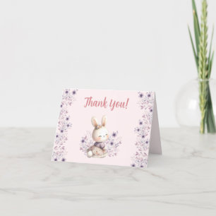 Carte de remerciements de Baby shower de fille ros