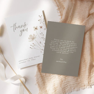 Carte de remerciements de Baby shower de Fleurs sa