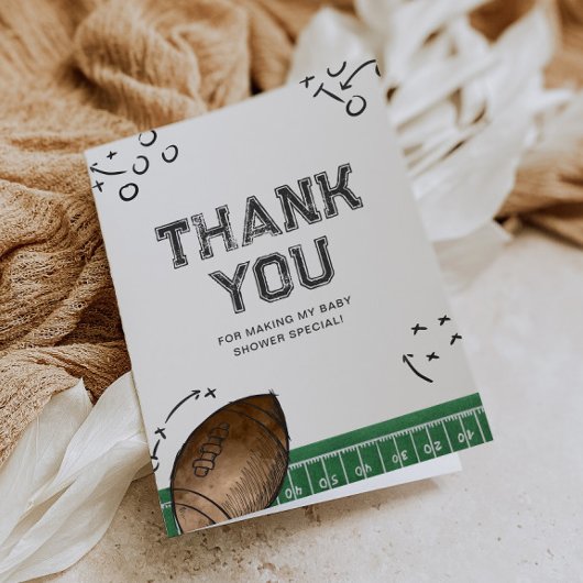 Carte de remerciements de Baby shower de football
