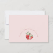 Carte de remerciements de Baby shower de fraises d (Dos)