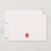 Carte de remerciements de Baby shower de fraises p (Dos)