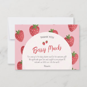 Carte de remerciements de Baby shower de fraises p