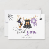 Carte de remerciements de baby shower de garde-rob (Devant)