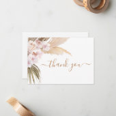 Carte de remerciements de baby shower de gazon Pam (Devant/Arrière en situation)