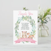 Carte de remerciements de baby shower de guirlande (Debout devant)