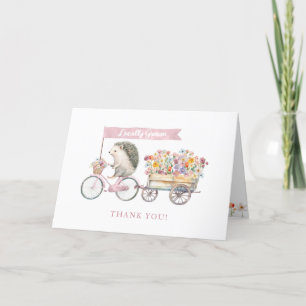 Carte de remerciements de Baby shower de hérisson
