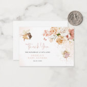 Carte de remerciements de Baby shower de jardin de (Devant/Arrière en situation)