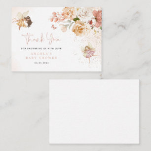 Carte de remerciements de Baby shower de jardin de