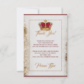 Carte de remerciements de Baby shower de la Couron (Devant)