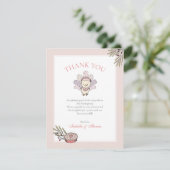 Carte de remerciements de Baby shower de la petite (Debout devant)