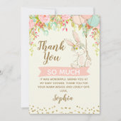 Carte de remerciements de Baby shower de lapin suc (Devant)