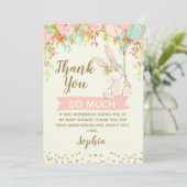 Carte de remerciements de Baby shower de lapin suc (Debout devant)