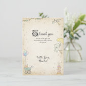 Carte de remerciements de baby shower de livre (Debout devant)
