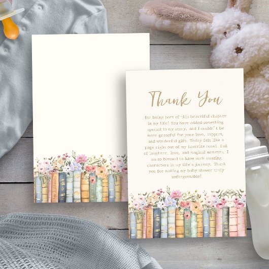 Carte de remerciements de Baby shower de livre