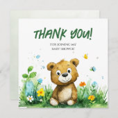 Carte de remerciements de Baby shower de l'ours de (Devant / Derrière)