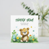 Carte de remerciements de Baby shower de l'ours de (Debout devant)