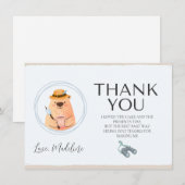 Carte de remerciements de Baby shower de l'ours de (Devant / Derrière)