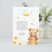 Carte de remerciements de Baby shower de l'ours en (Debout devant)