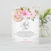 Carte de remerciements de Baby shower de l'ours en (Debout devant)