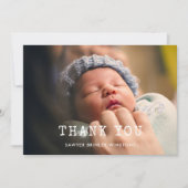 Carte de remerciements de Baby shower de machine à (Devant)