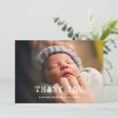 Carte de remerciements de Baby shower de machine à (Debout devant)