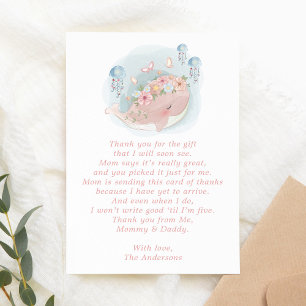 Carte de remerciements de Baby shower de méduse de