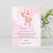Carte de remerciements de Baby shower de mignonne  (Debout devant)