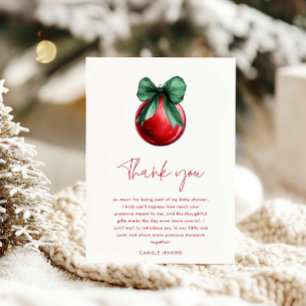 Carte de remerciements de Baby shower de Noël mode