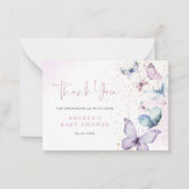 Carte de remerciements de Baby shower de papillon  (Devant)
