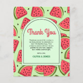Carte de remerciements de Baby shower de pastèque  (Devant)
