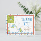 Carte de remerciements de baby shower de pêche (Debout devant)