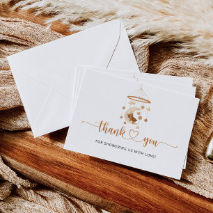 Carte de remerciements de baby shower de pépinière