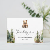 Carte de remerciements de baby shower de petit our (Debout devant)