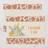 Carte de remerciements de baby shower de safari (Devant / Derrière)